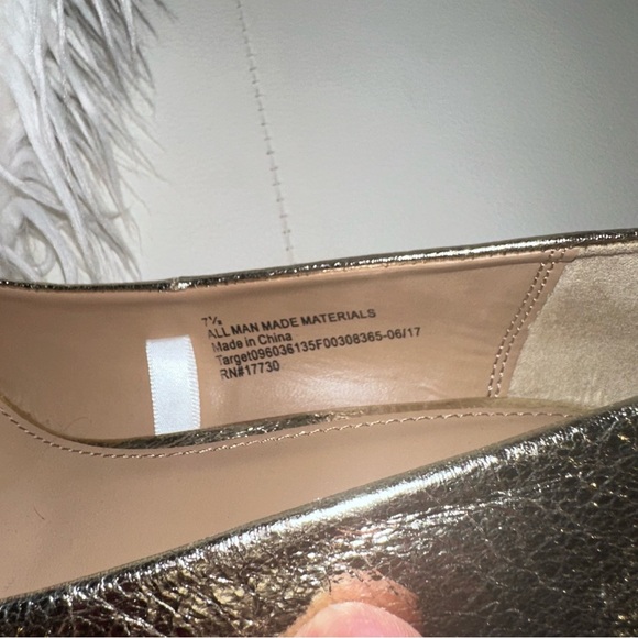 A New Day Gold Metallic 3” Heels with Pointed Toe, Size 7.5 - Picture 2 of 8